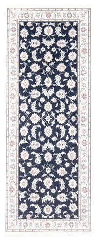 Alfombra de pasillo Alfombra Persa - Nain - Real - 197 x 80 cm - azul oscuro