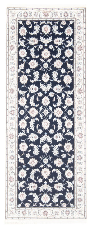 Alfombra de pasillo Alfombra Persa - Nain - Real - 197 x 80 cm - azul oscuro