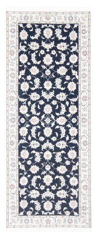 Alfombra de pasillo Alfombra Persa - Nain - Real - 194 x 80 cm - azul oscuro
