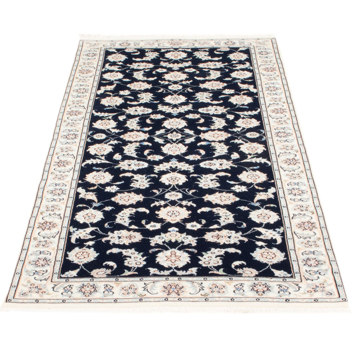 Alfombra de pasillo Alfombra Persa - Nain - Real - 194 x 80 cm - azul oscuro
