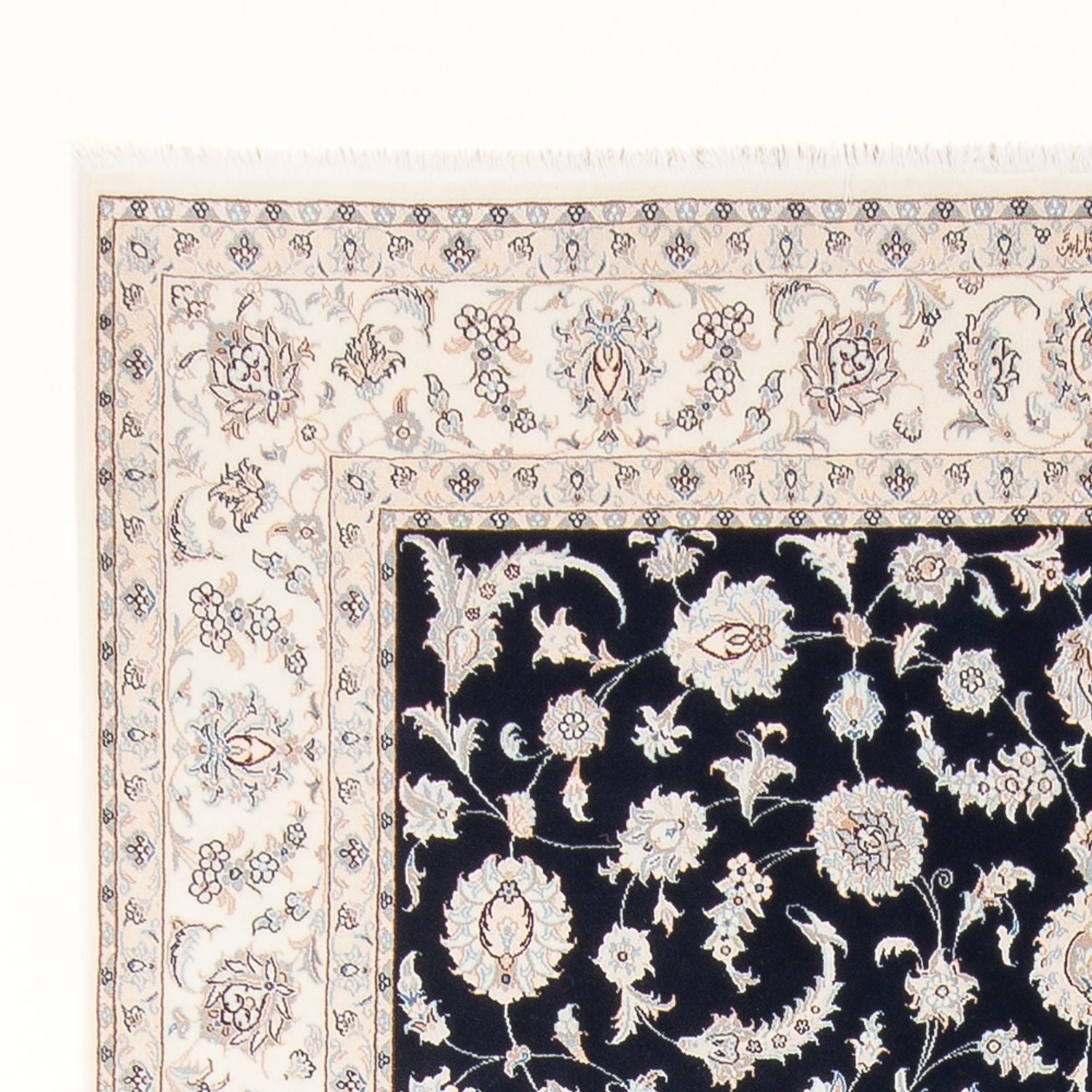 Alfombra Persa - Nain - Prima - 297 x 200 cm - azul oscuro