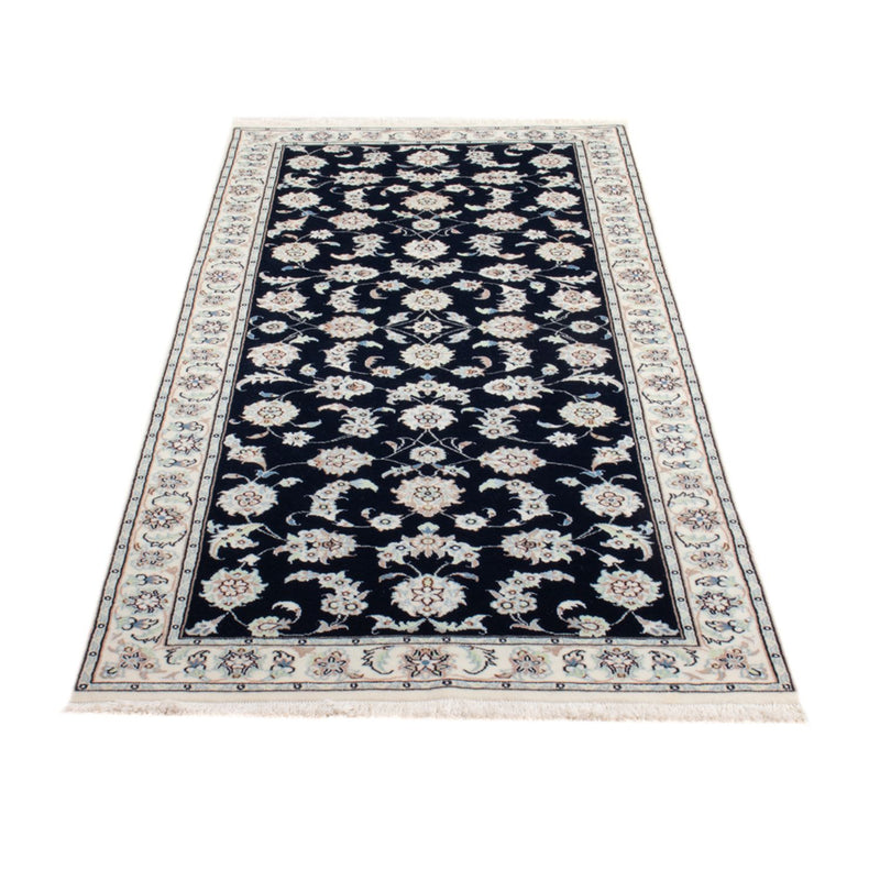 Alfombra de pasillo Alfombra Persa - Nain - Real - 196 x 80 cm - azul oscuro