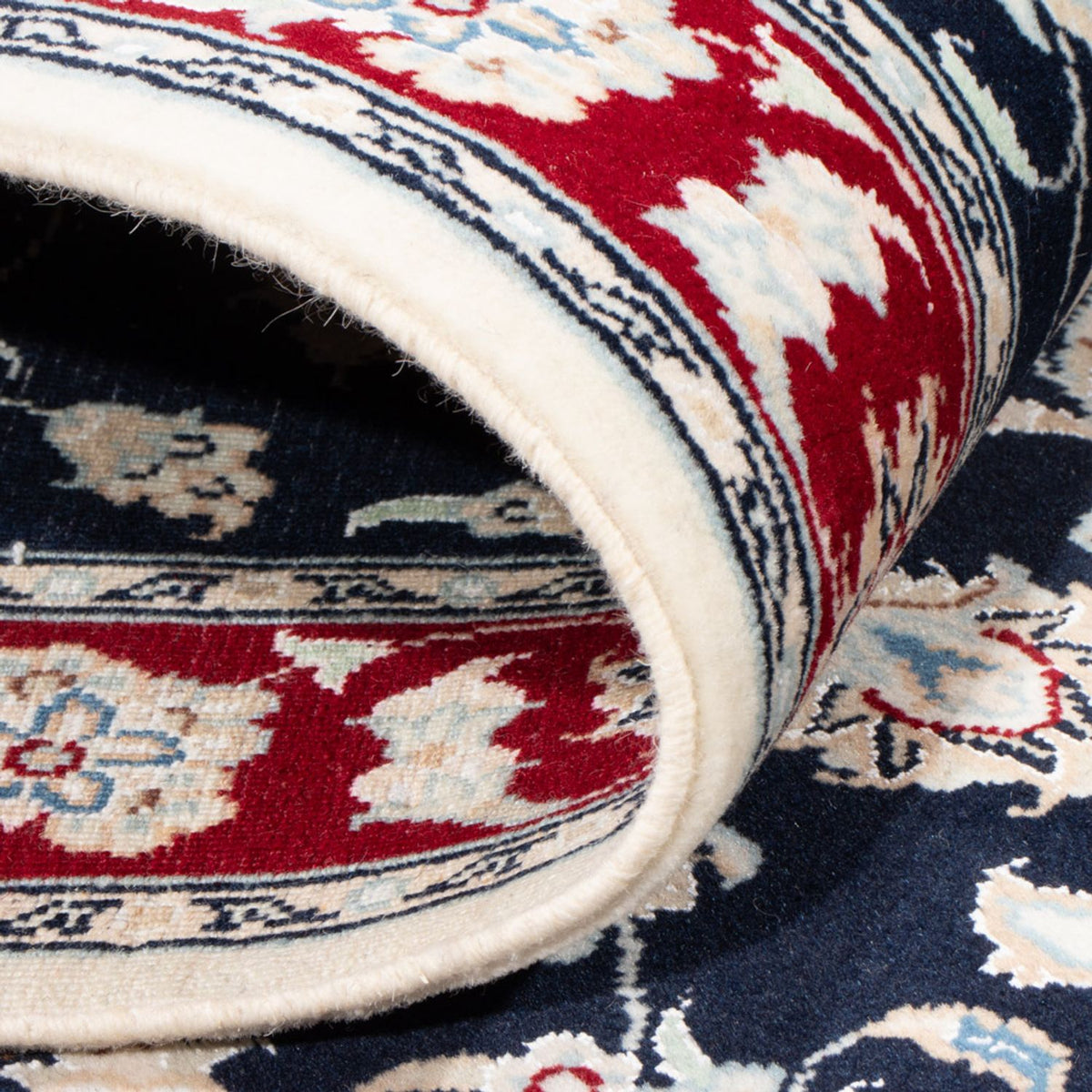 Alfombra de pasillo Alfombra Persa - Nain - Real - 200 x 80 cm - azul oscuro