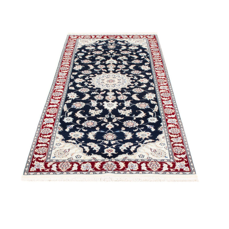 Alfombra de pasillo Alfombra Persa - Nain - Real - 200 x 80 cm - azul oscuro