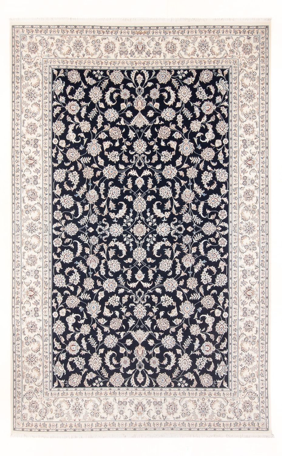Alfombra Persa - Nain - Prima - 298 x 198 cm - azul oscuro