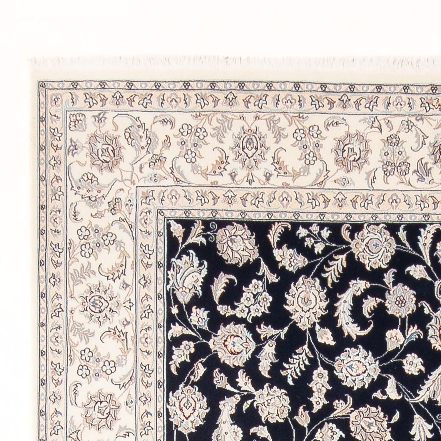 Alfombra Persa - Nain - Prima - 298 x 198 cm - azul oscuro