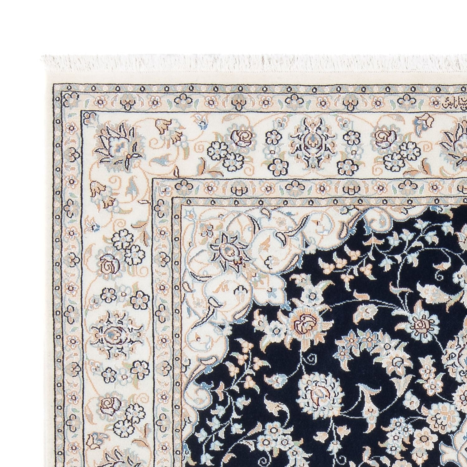 Alfombra Persa - Nain - Prima - 195 x 150 cm - azul oscuro
