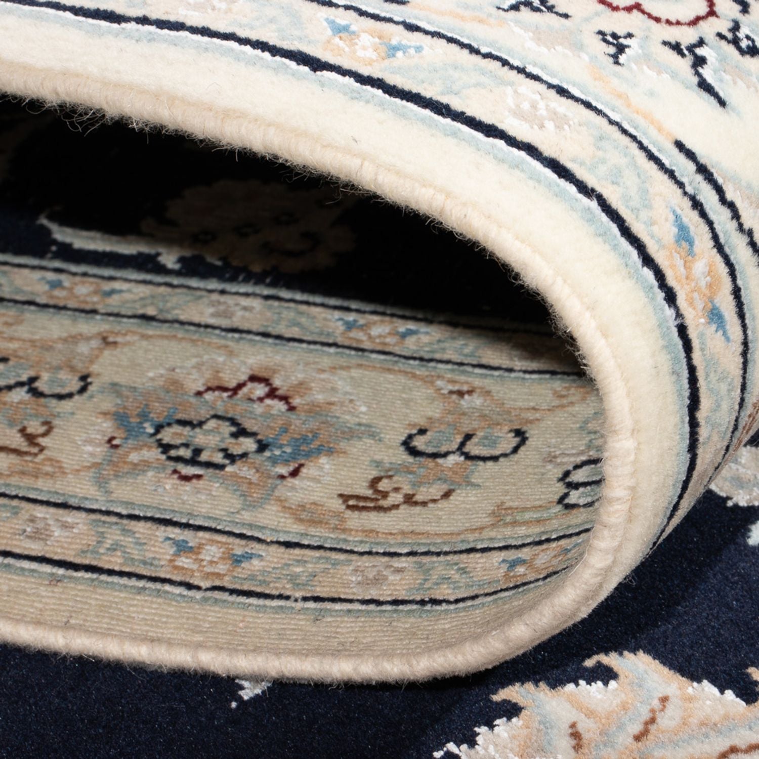 Alfombra de pasillo Alfombra Persa - Nain - Prima - 352 x 82 cm - azul oscuro