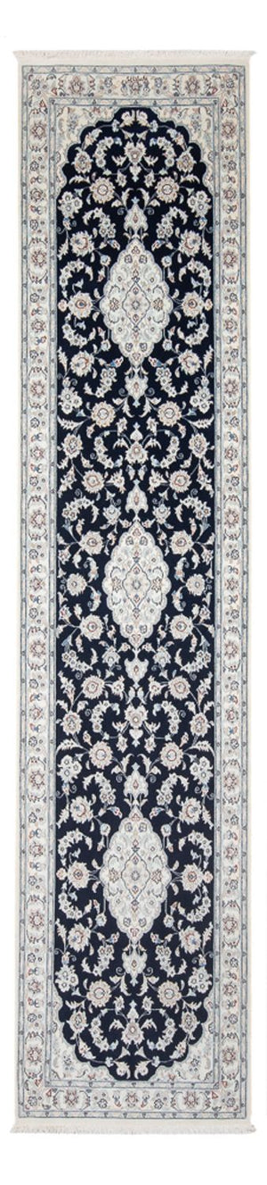 Alfombra de pasillo Alfombra Persa - Nain - Prima - 339 x 86 cm - azul oscuro