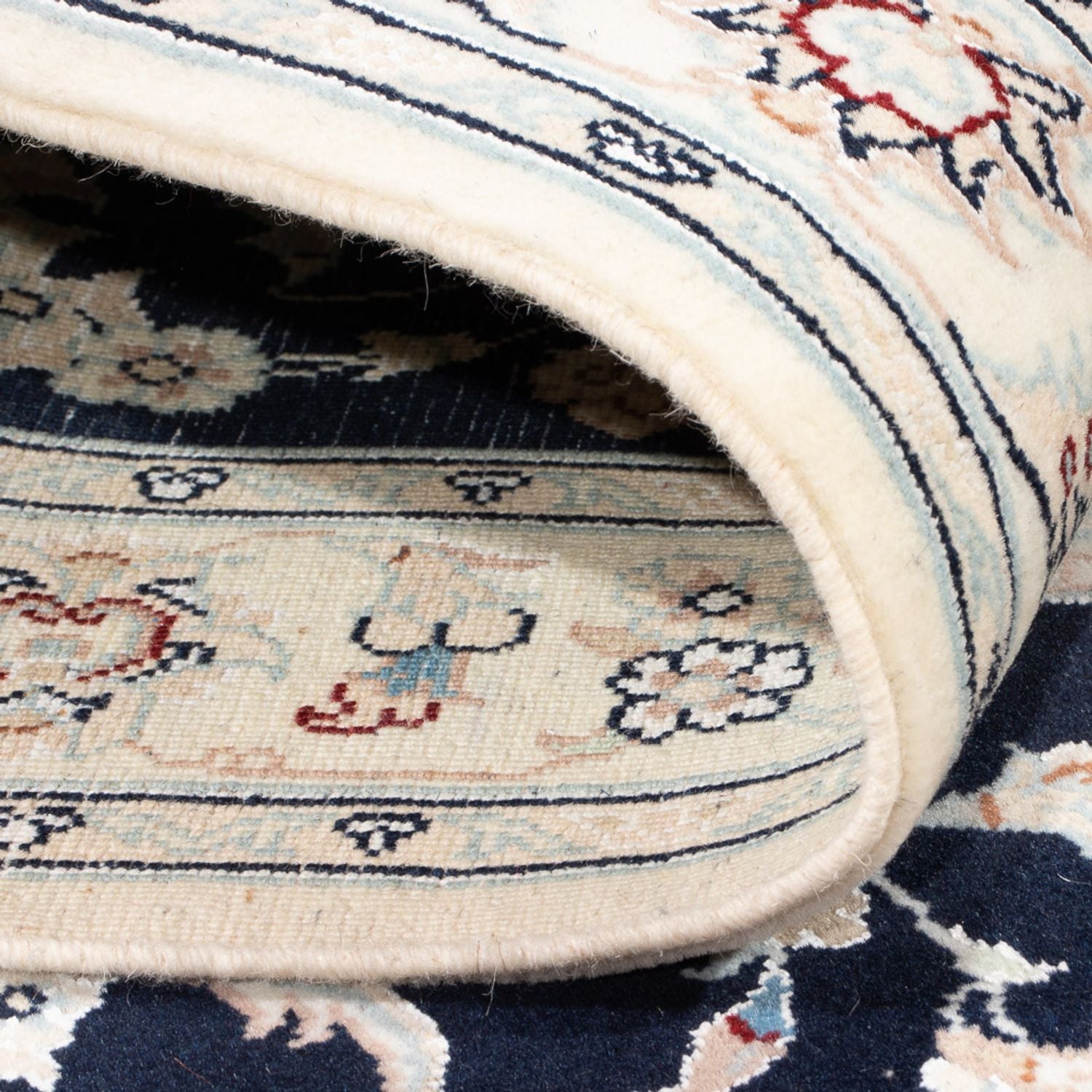 Alfombra de pasillo Alfombra Persa - Nain - Prima - 339 x 86 cm - azul oscuro