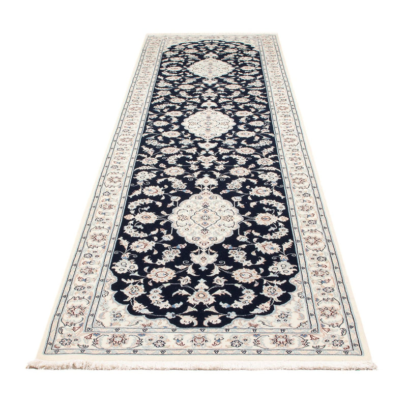 Alfombra de pasillo Alfombra Persa - Nain - Prima - 339 x 86 cm - azul oscuro