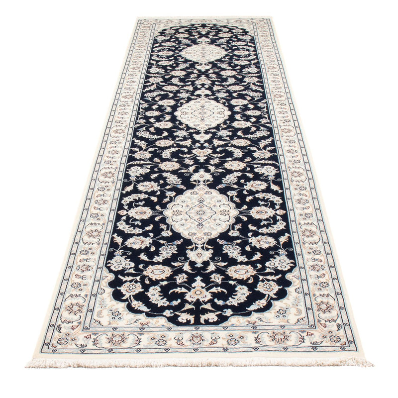 Alfombra de pasillo Alfombra Persa - Nain - Prima - 340 x 85 cm - azul oscuro