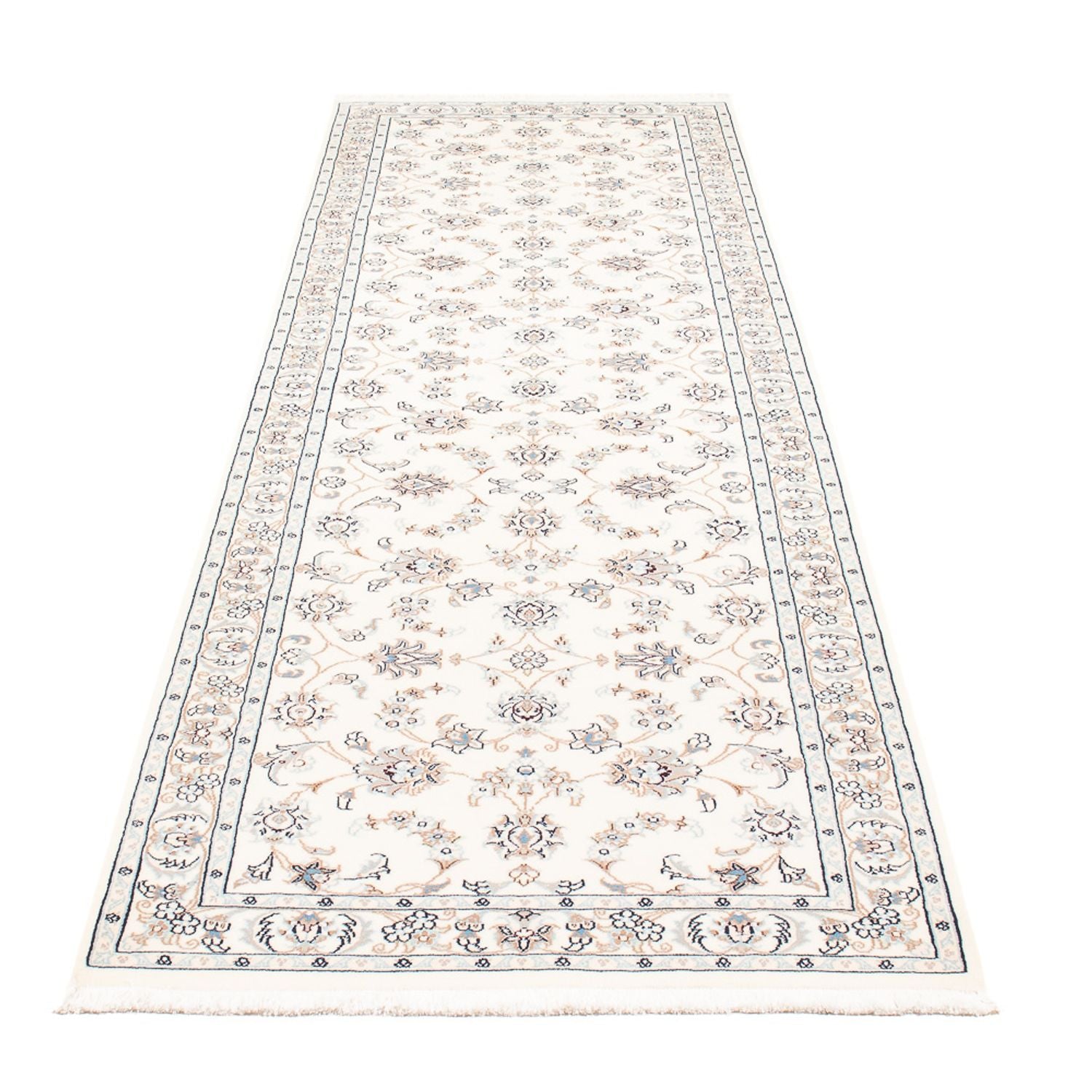 Alfombra de pasillo Alfombra Persa - Nain - Prima - 301 x 82 cm - crema