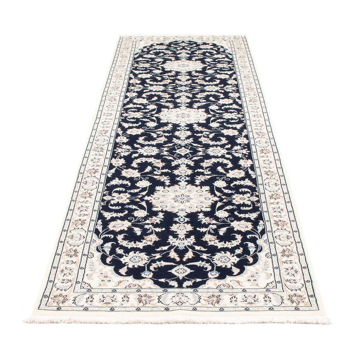 Alfombra de pasillo Alfombra Persa - Nain - Prima - 297 x 82 cm - azul oscuro