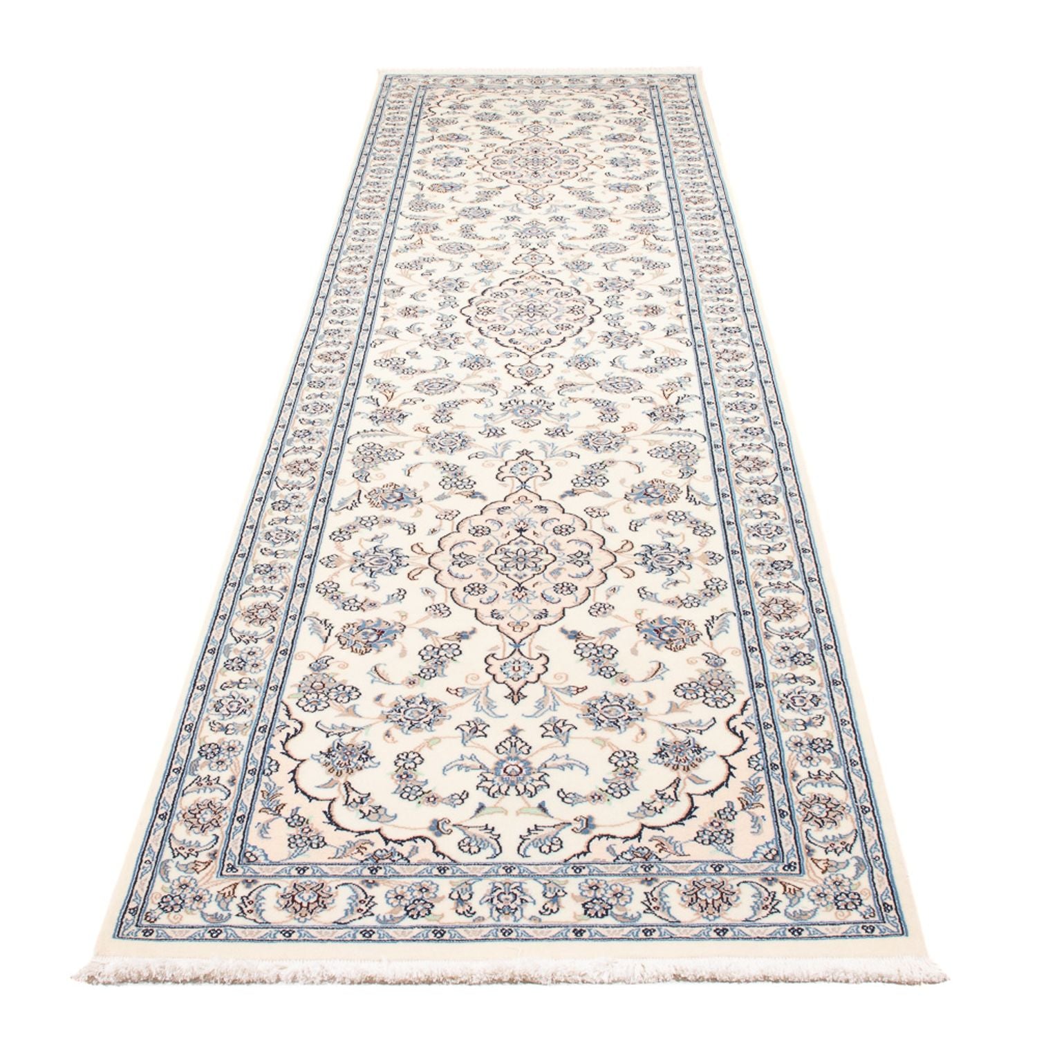 Alfombra de pasillo Alfombra Persa - Nain - Prima - 343 x 84 cm - crema