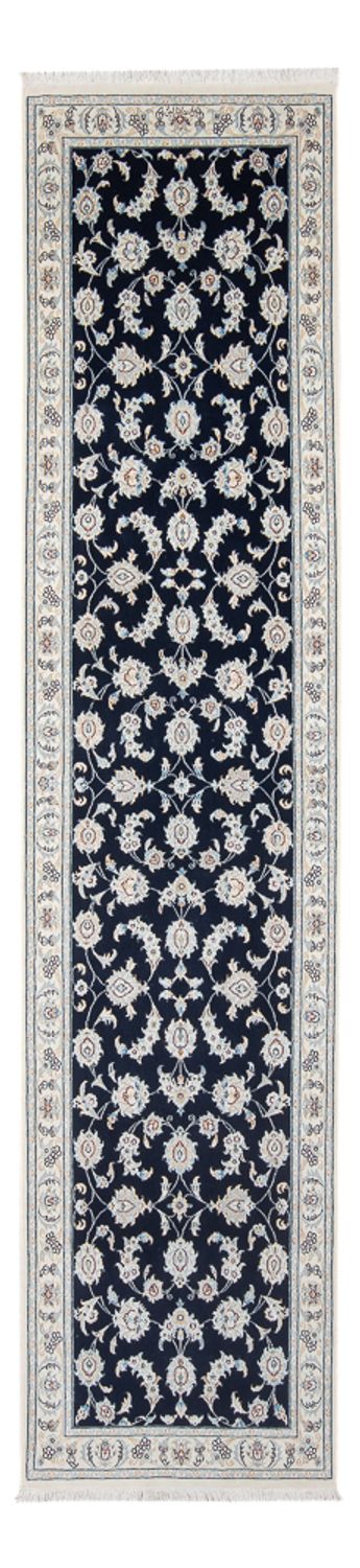Alfombra de pasillo Alfombra Persa - Nain - Prima - 304 x 81 cm - azul oscuro