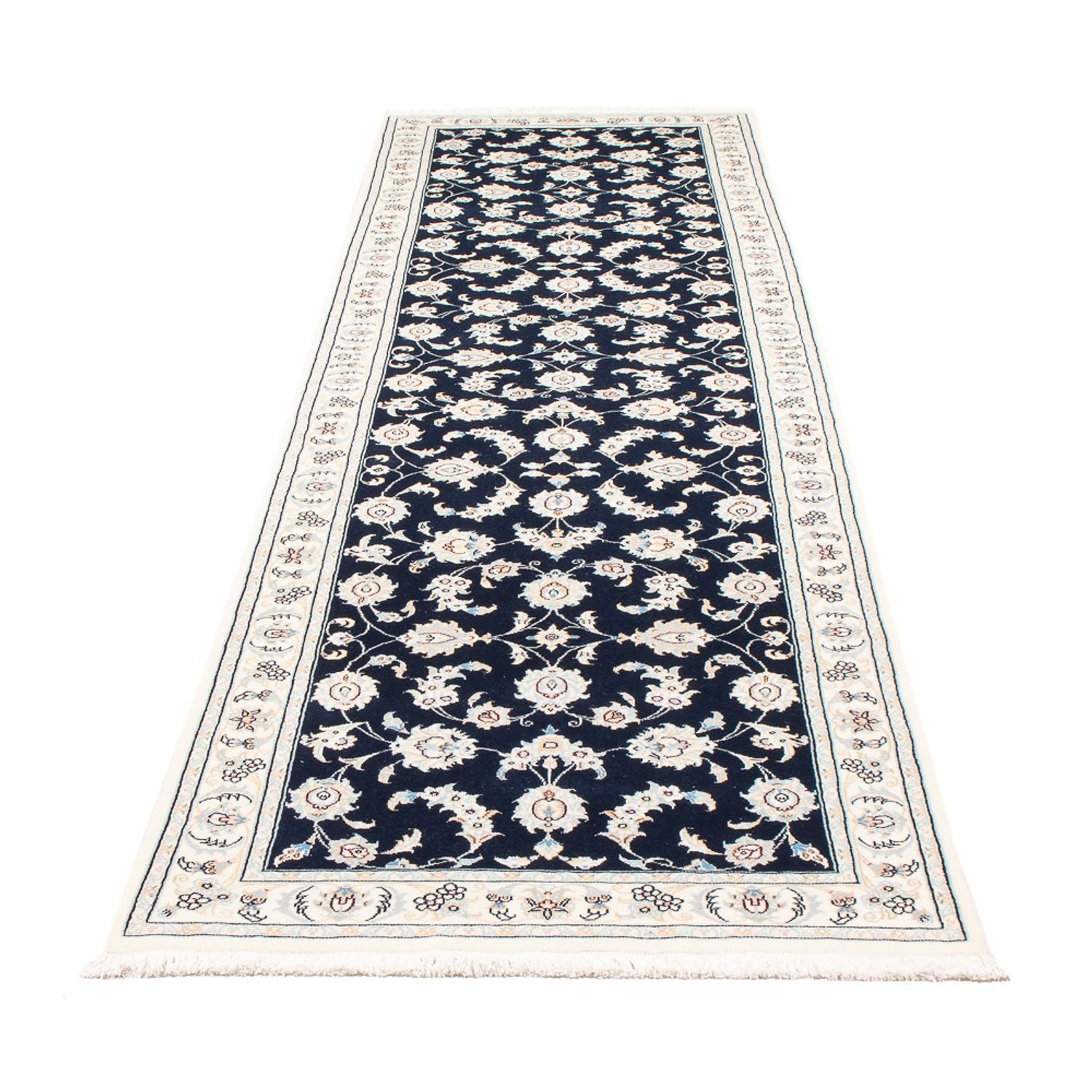 Alfombra de pasillo Alfombra Persa - Nain - Prima - 304 x 81 cm - azul oscuro