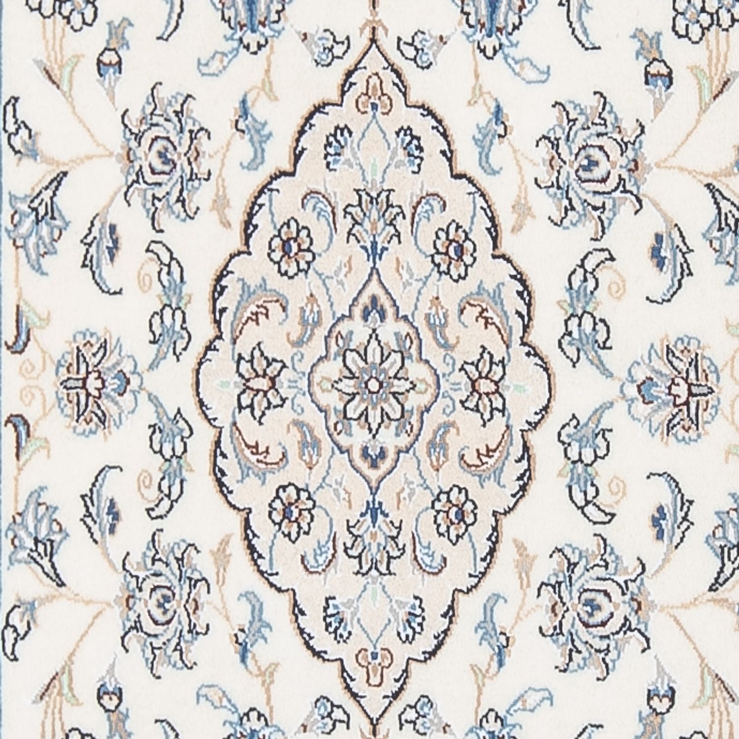 Alfombra de pasillo Alfombra Persa - Nain - Prima - 345 x 84 cm - crema