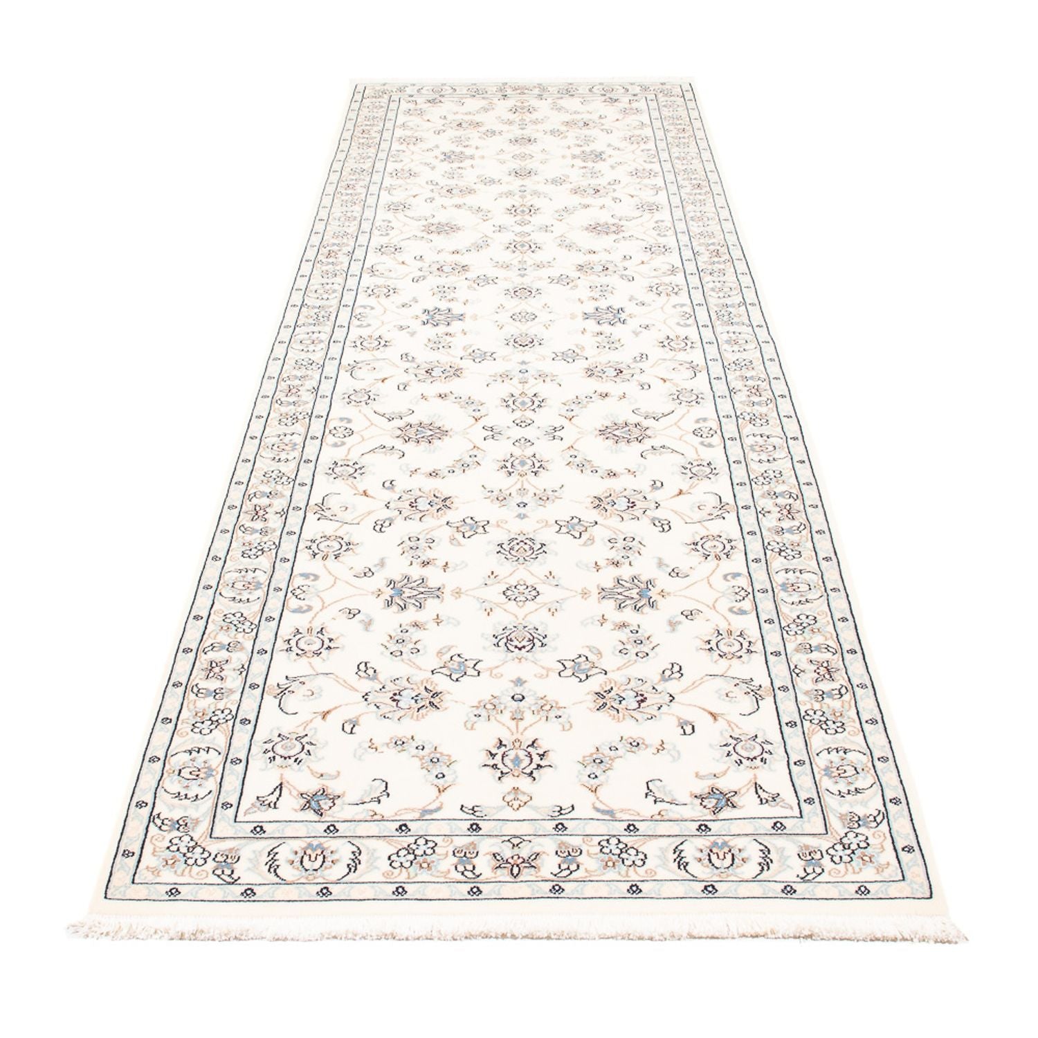 Alfombra de pasillo Alfombra Persa - Nain - Prima - 301 x 85 cm - crema