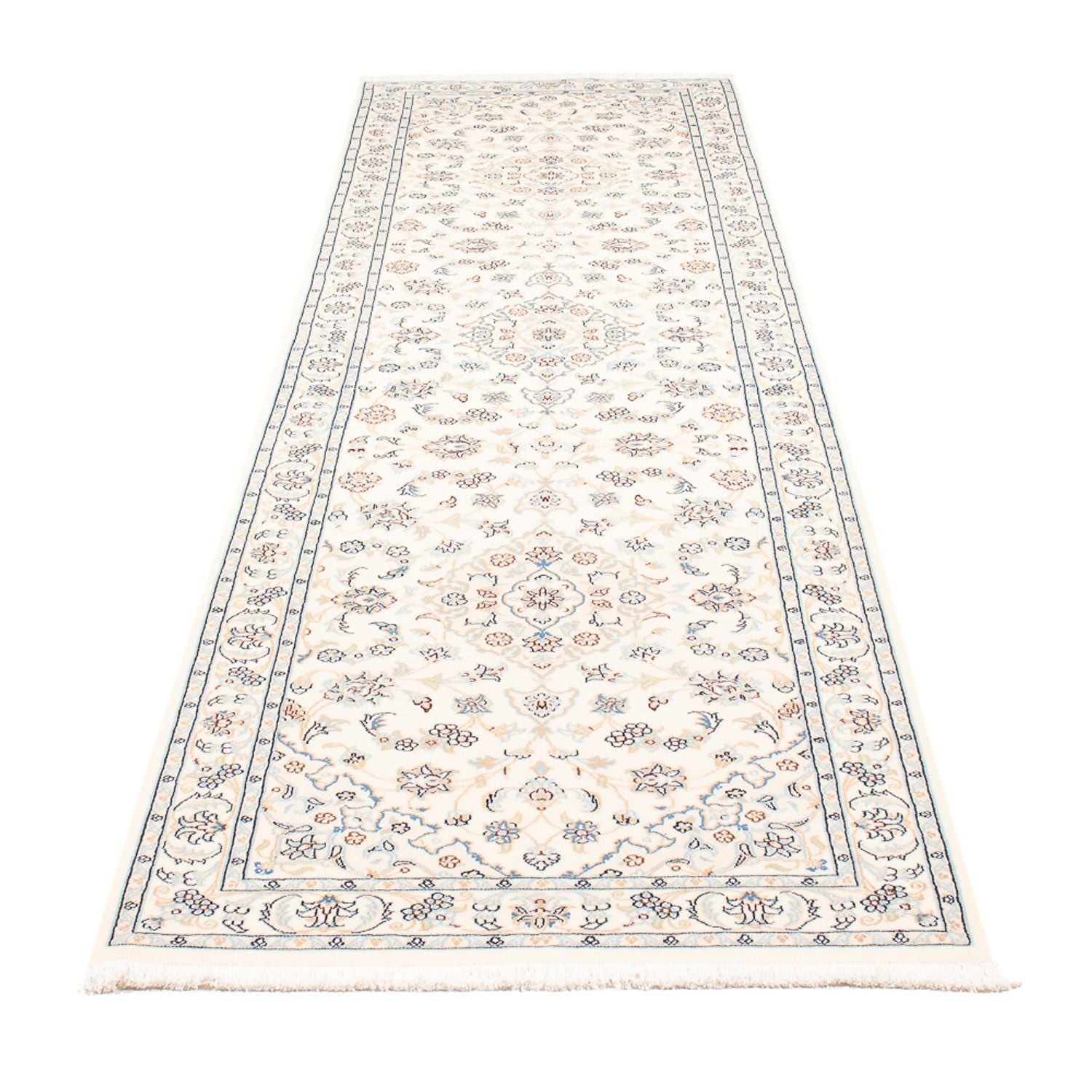 Alfombra de pasillo Alfombra Persa - Nain - Prima - 308 x 80 cm - crema