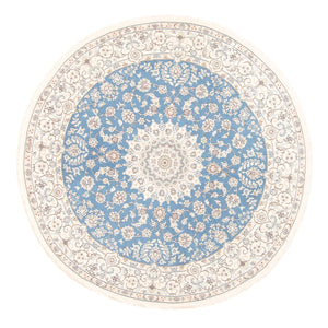 Alfombra persa - Nain redondo  - 200 x 200 cm - azul claro