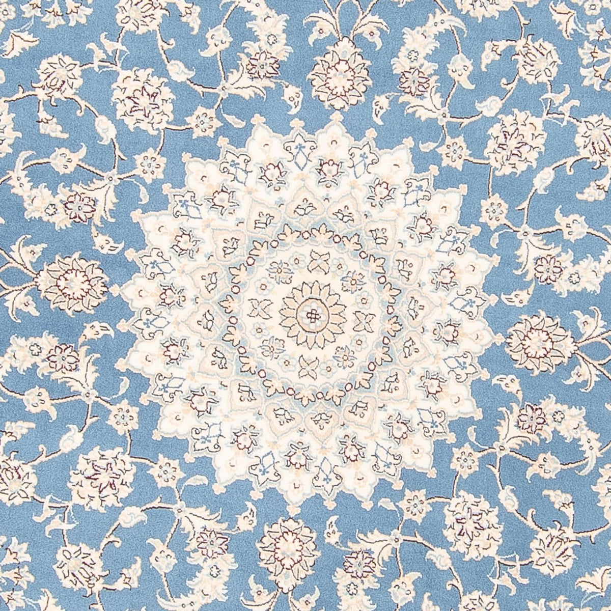 Alfombra persa - Nain redondo  - 200 x 200 cm - azul claro