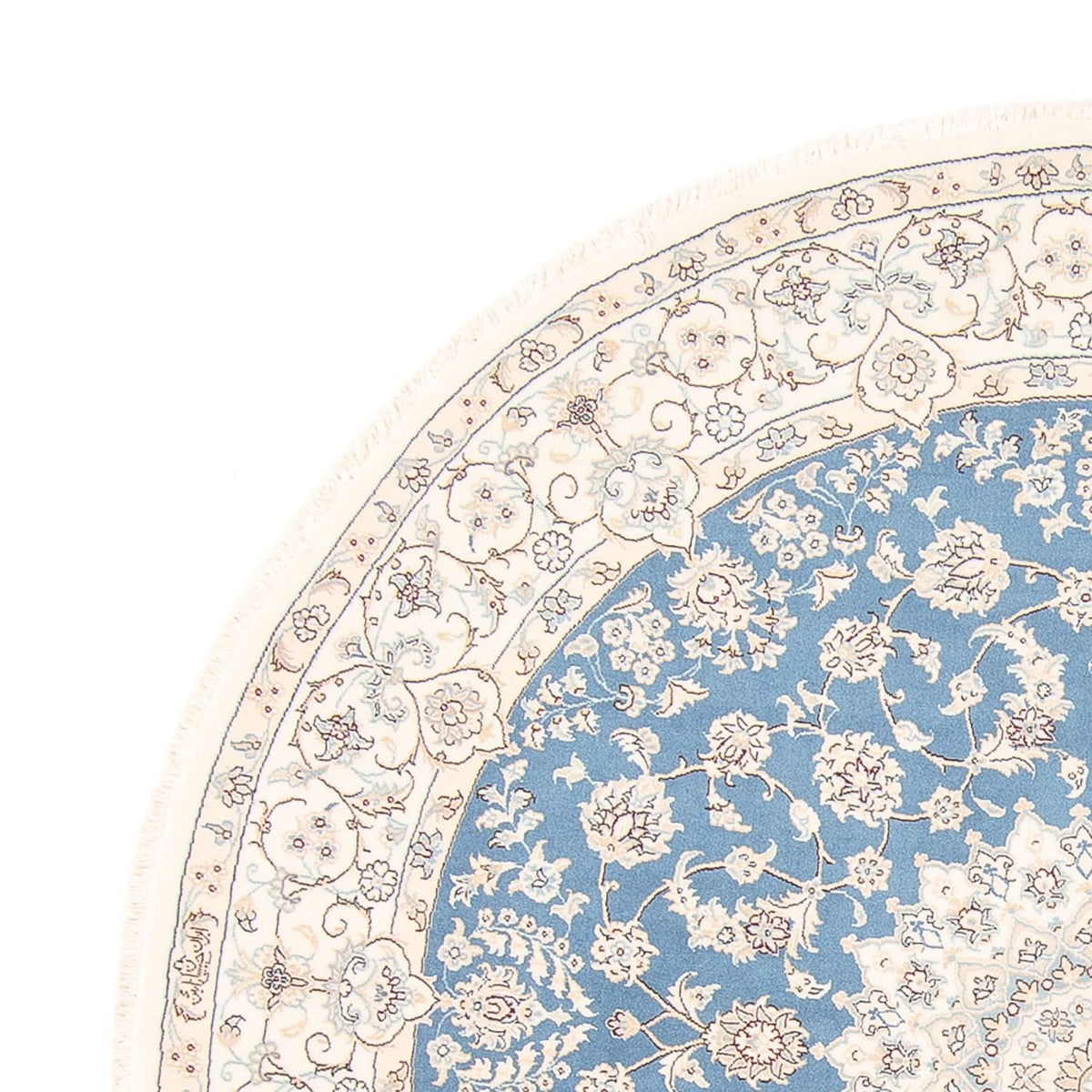 Alfombra persa - Nain redondo  - 200 x 200 cm - azul claro