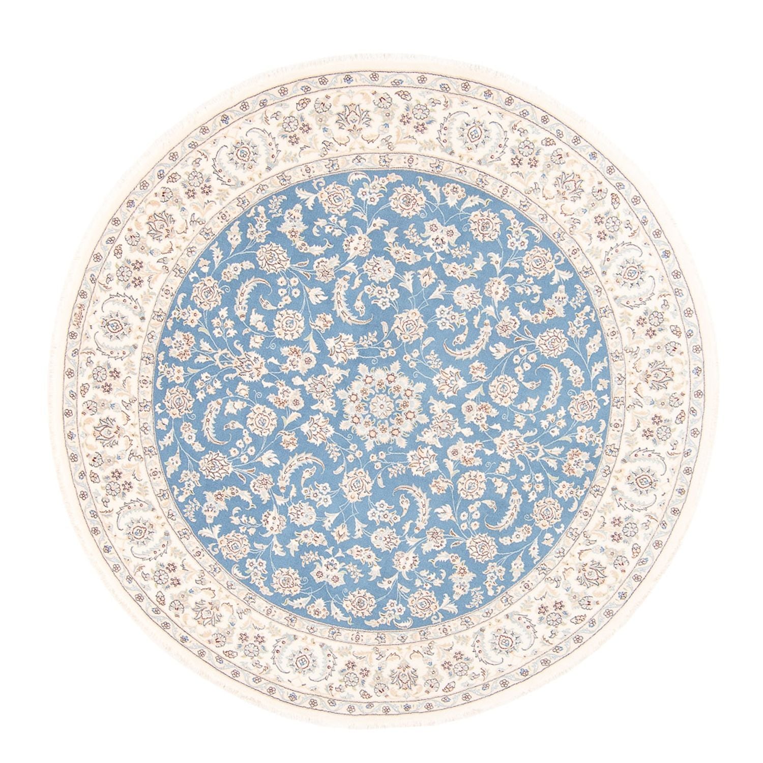 Alfombra persa - Nain redondo  - 212 x 203 cm - azul claro