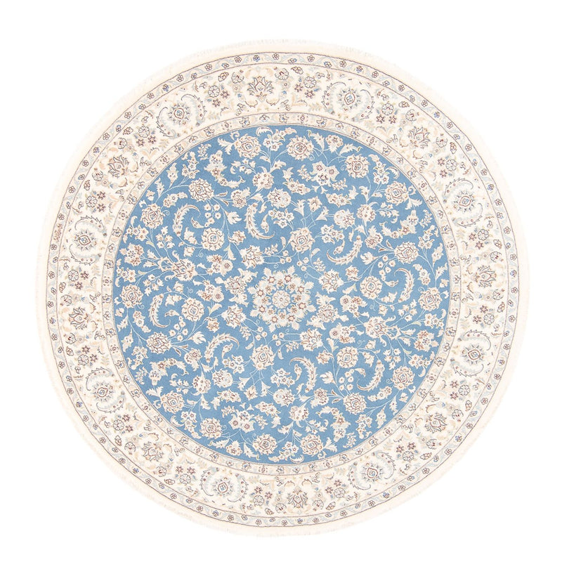 Alfombra persa - Nain redondo  - 212 x 203 cm - azul claro