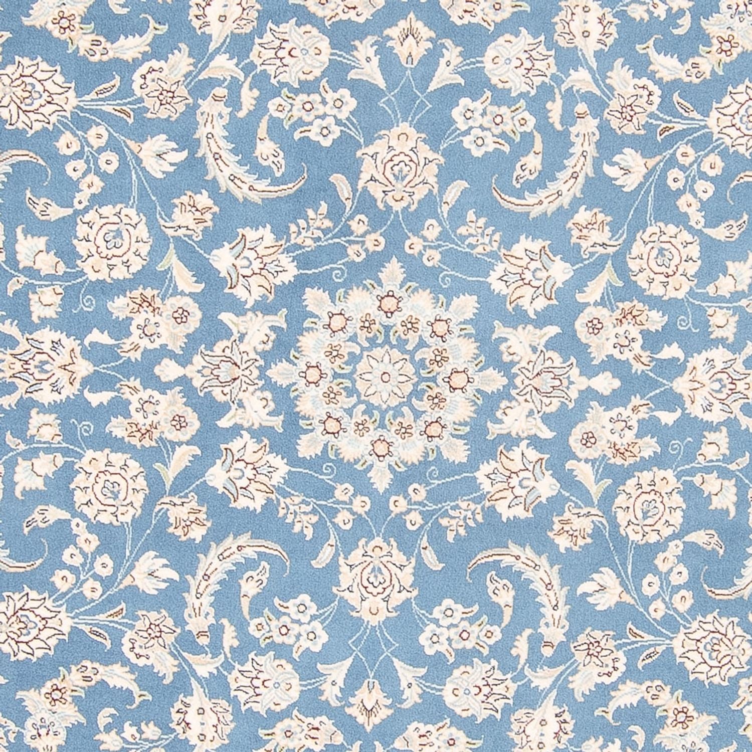 Alfombra persa - Nain redondo  - 212 x 203 cm - azul claro
