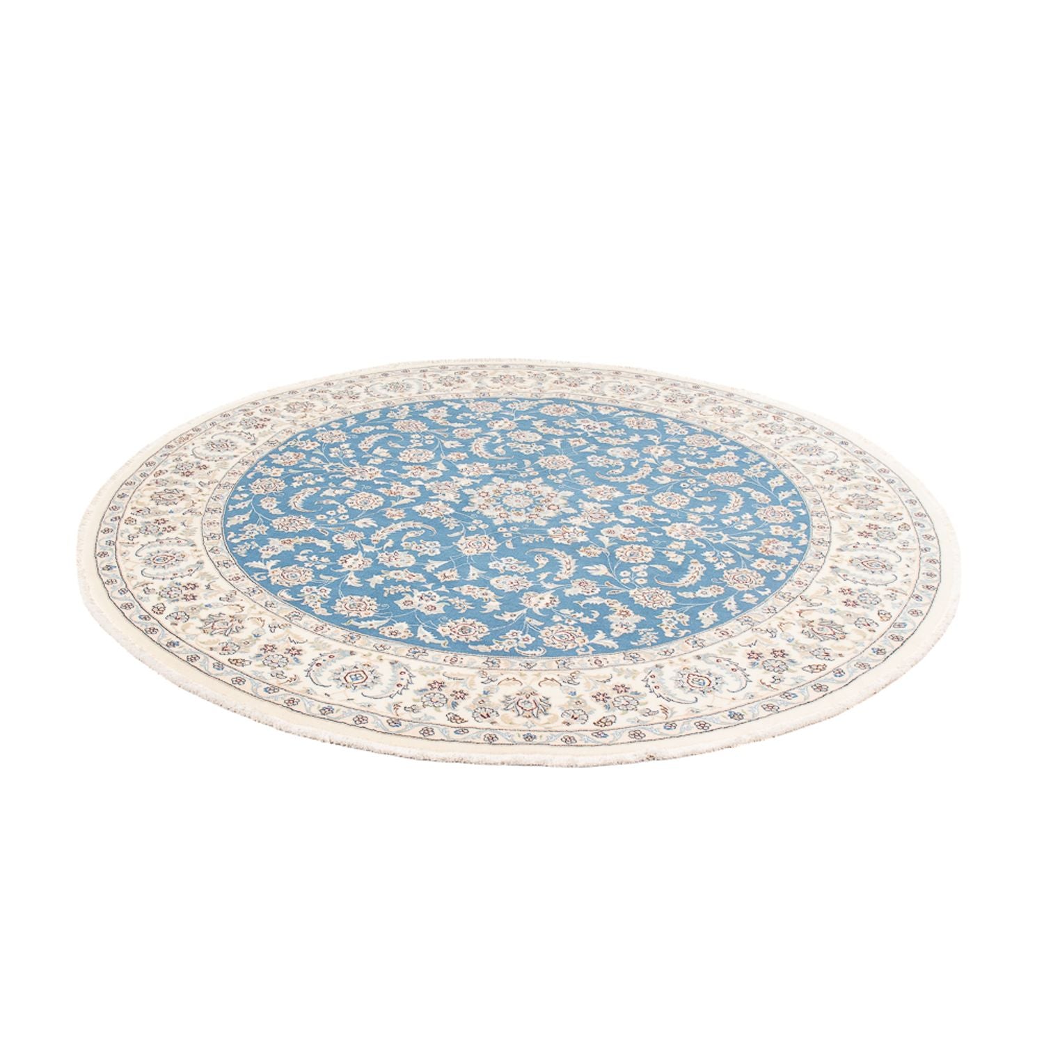 Alfombra persa - Nain redondo  - 212 x 203 cm - azul claro