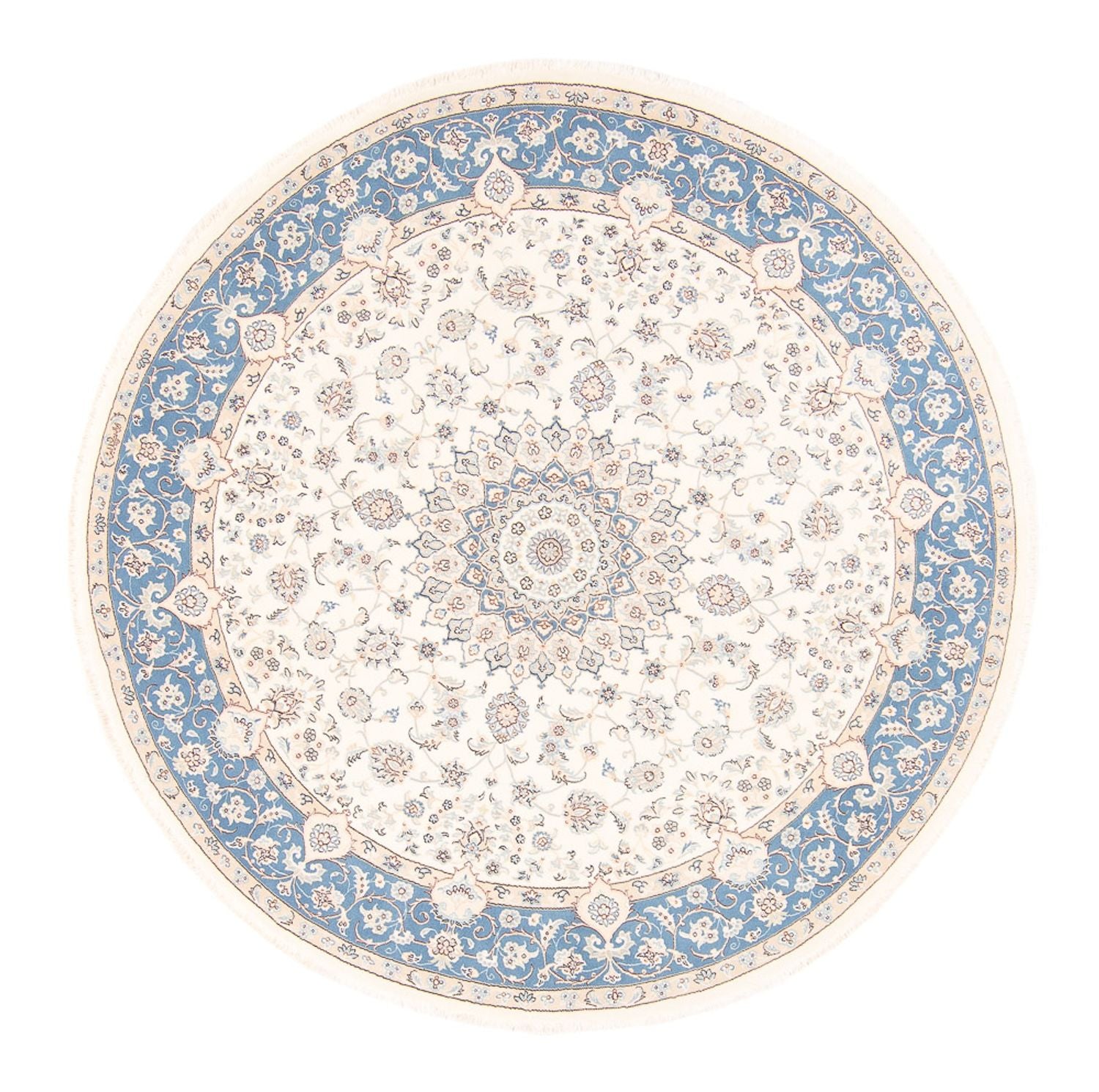 Alfombra persa - Nain redondo  - 197 x 196 cm - crema