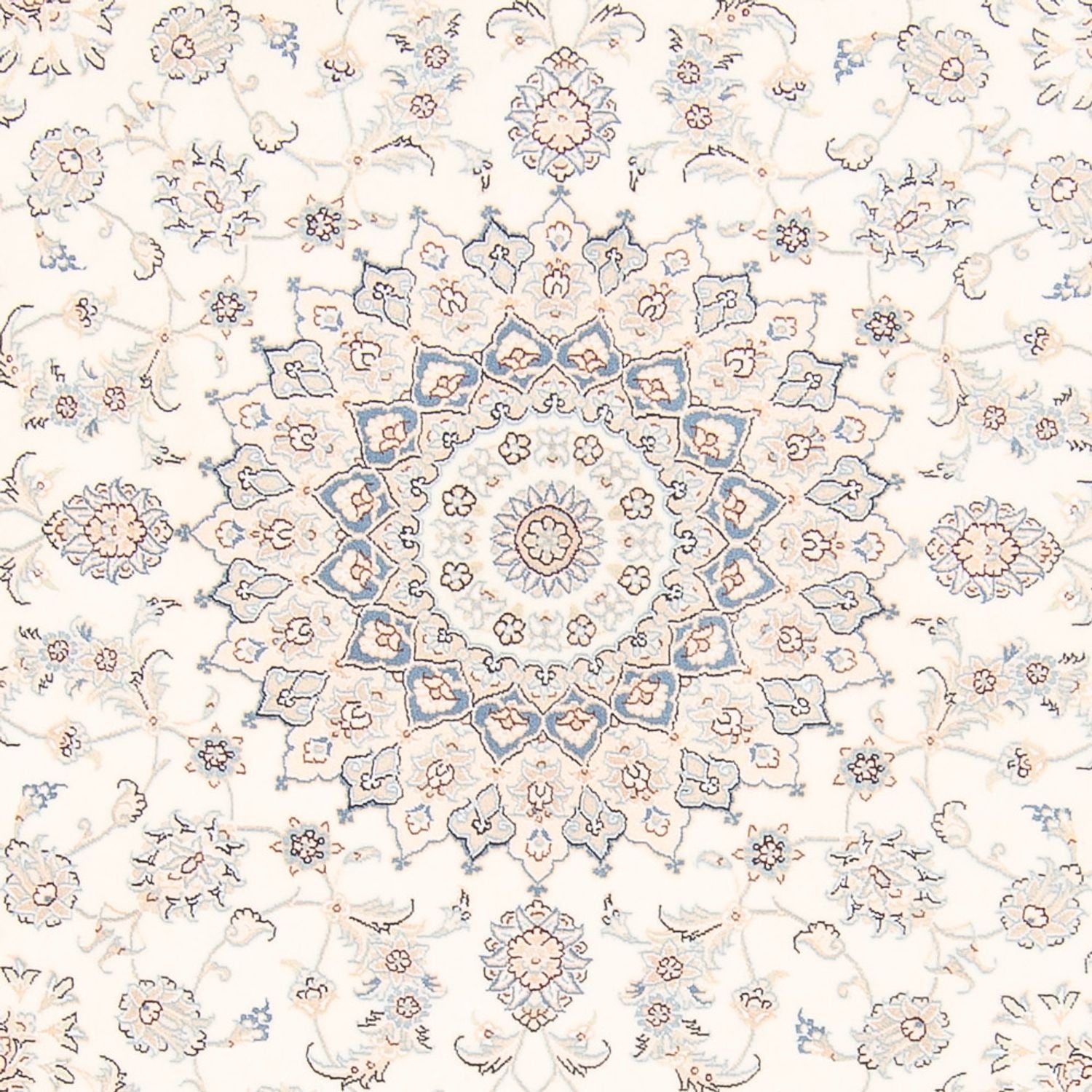 Alfombra persa - Nain redondo  - 197 x 196 cm - crema