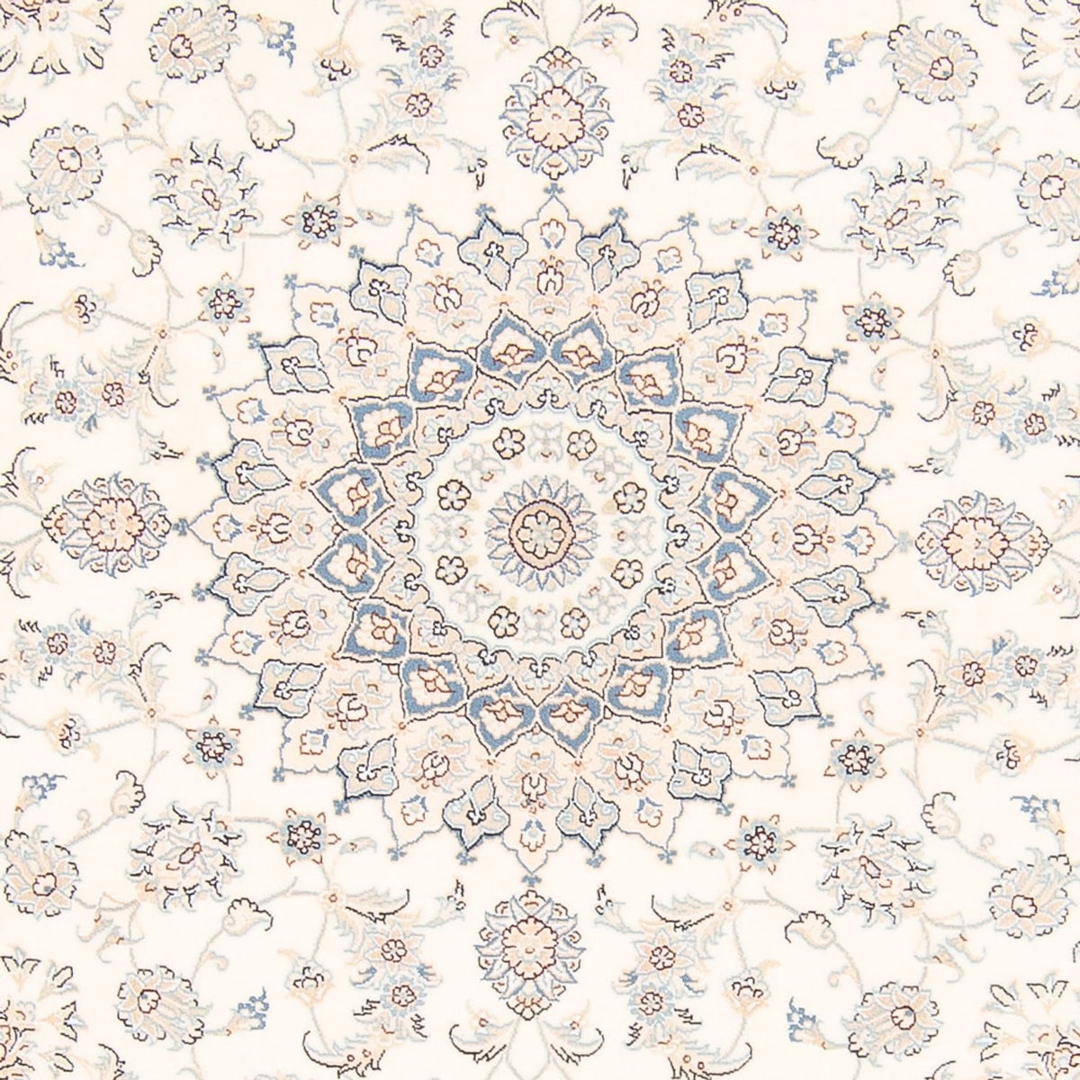 Alfombra persa - Nain redondo  - 197 x 196 cm - crema