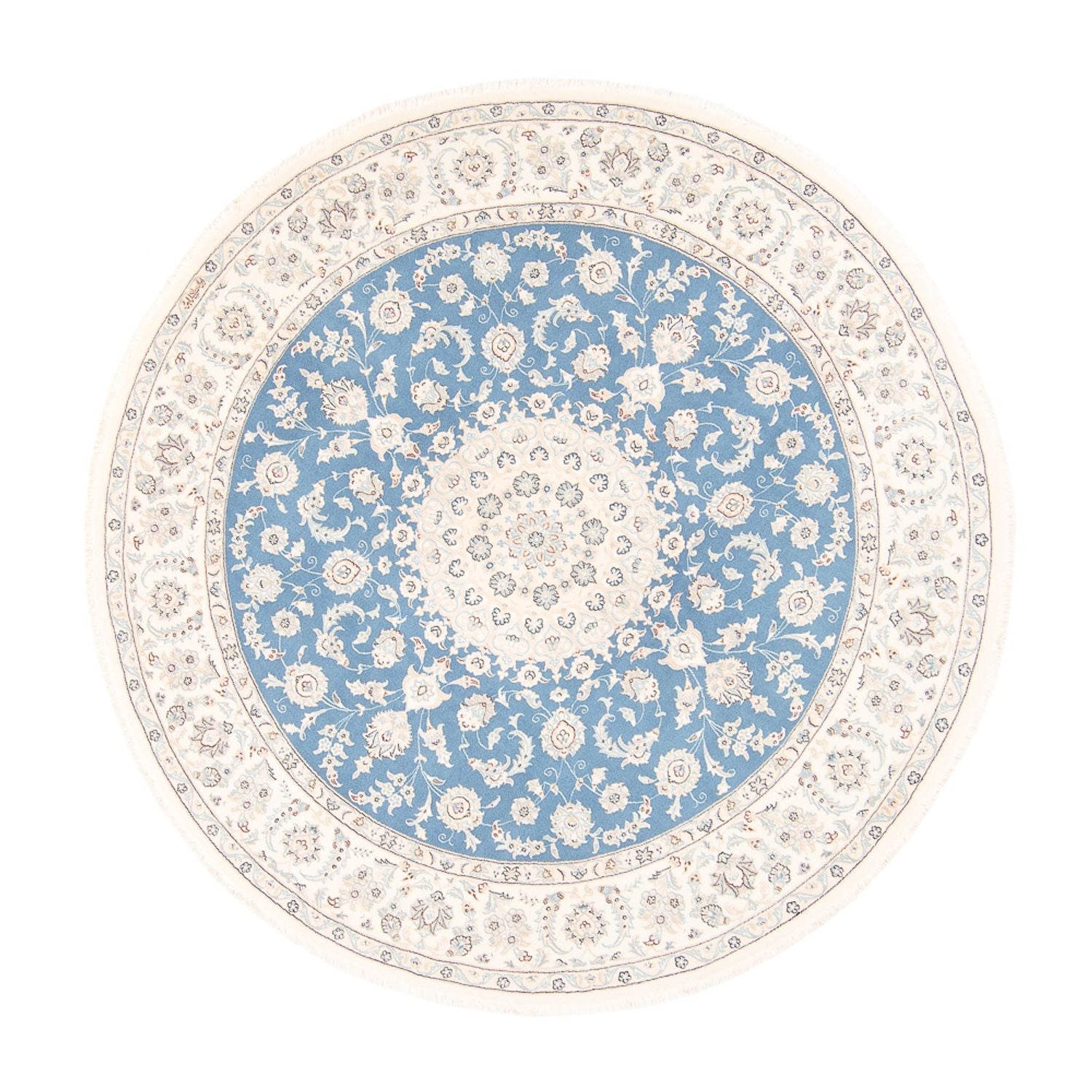 Alfombra persa - Nain redondo  - 202 x 197 cm - azul claro