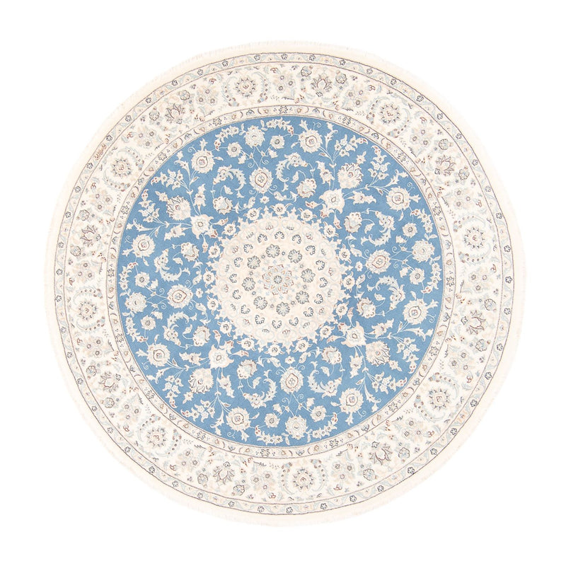 Alfombra persa - Nain redondo  - 202 x 197 cm - azul claro