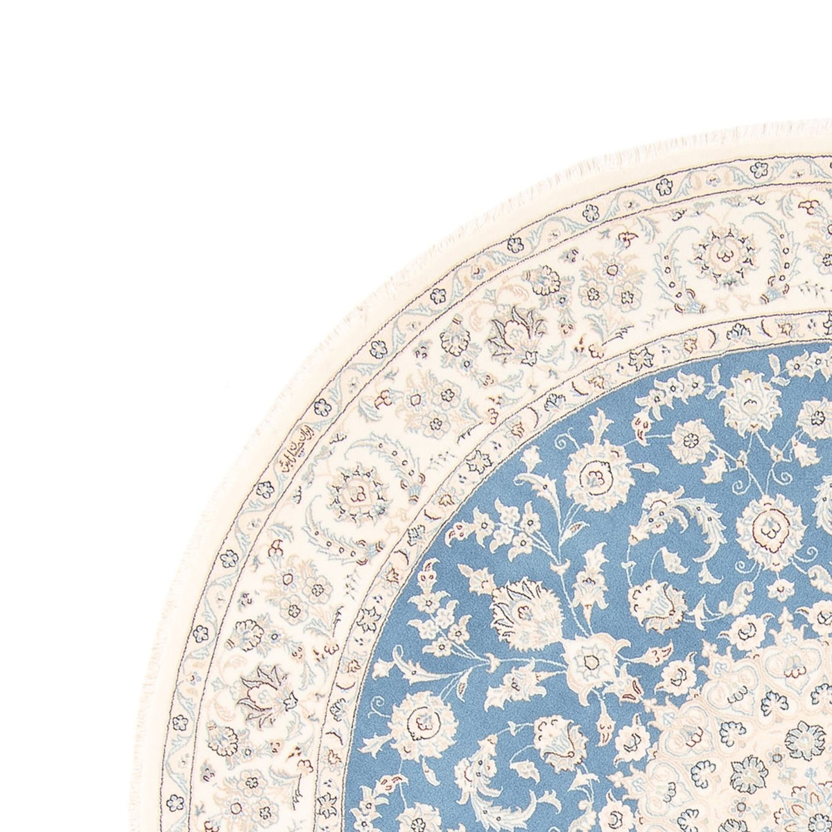 Alfombra persa - Nain redondo  - 202 x 197 cm - azul claro