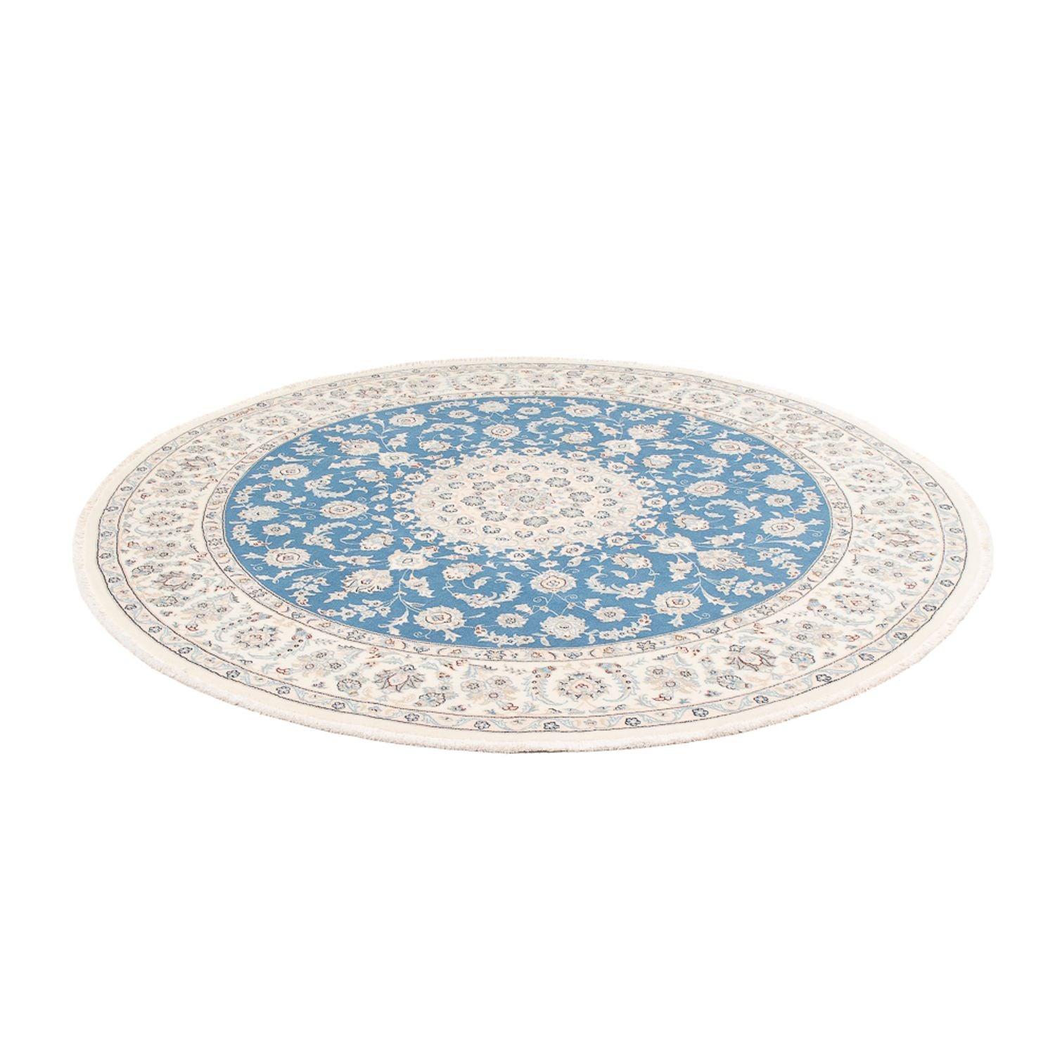 Alfombra persa - Nain redondo  - 202 x 197 cm - azul claro
