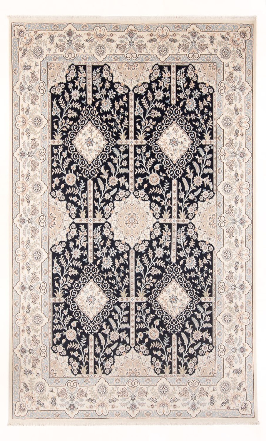 Alfombra Persa - Nain - Prima - 304 x 197 cm - azul oscuro