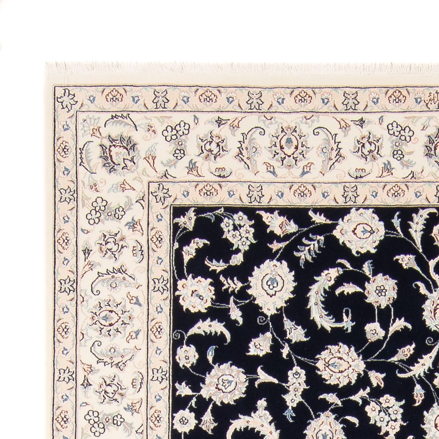 Alfombra persa - Nain - 235 x 171 cm - azul oscuro