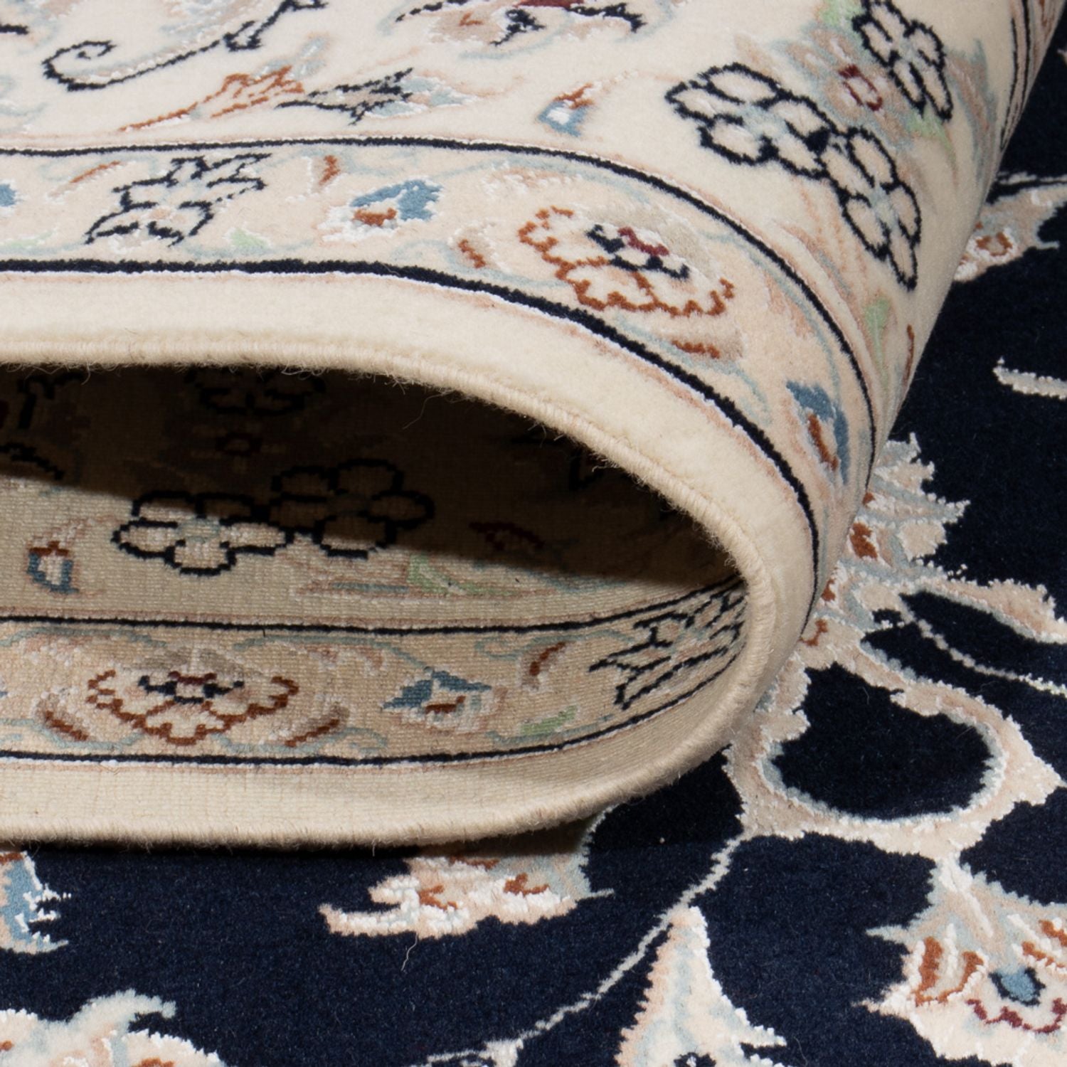 Alfombra persa - Nain - 235 x 171 cm - azul oscuro