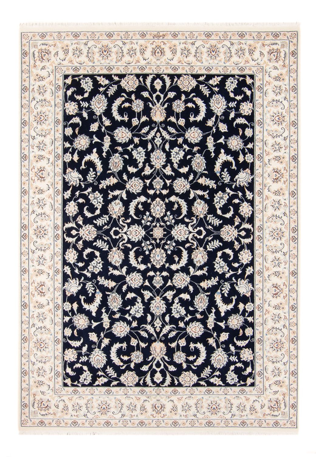 Alfombra persa - Nain - 238 x 171 cm - azul oscuro
