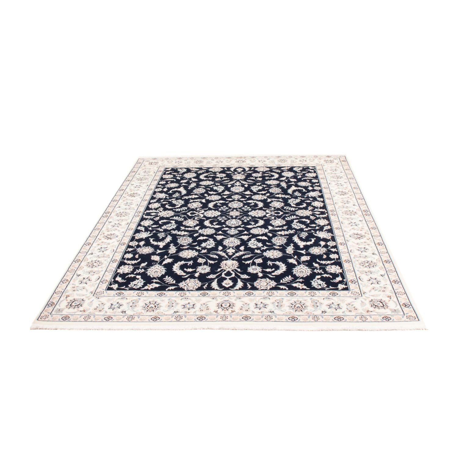 Alfombra persa - Nain - 236 x 170 cm - azul oscuro