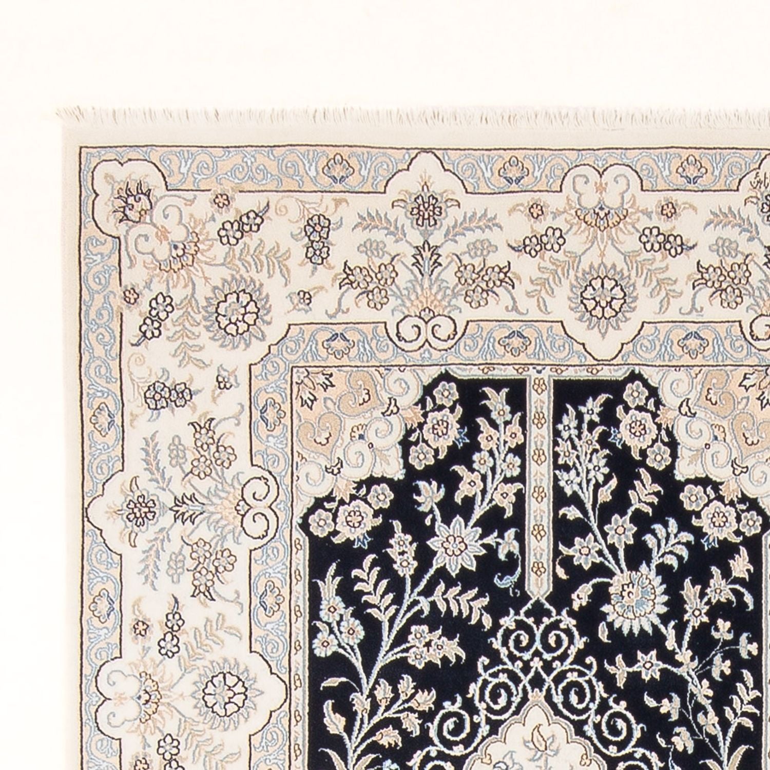 Alfombra Persa - Nain - Prima - 297 x 200 cm - azul oscuro