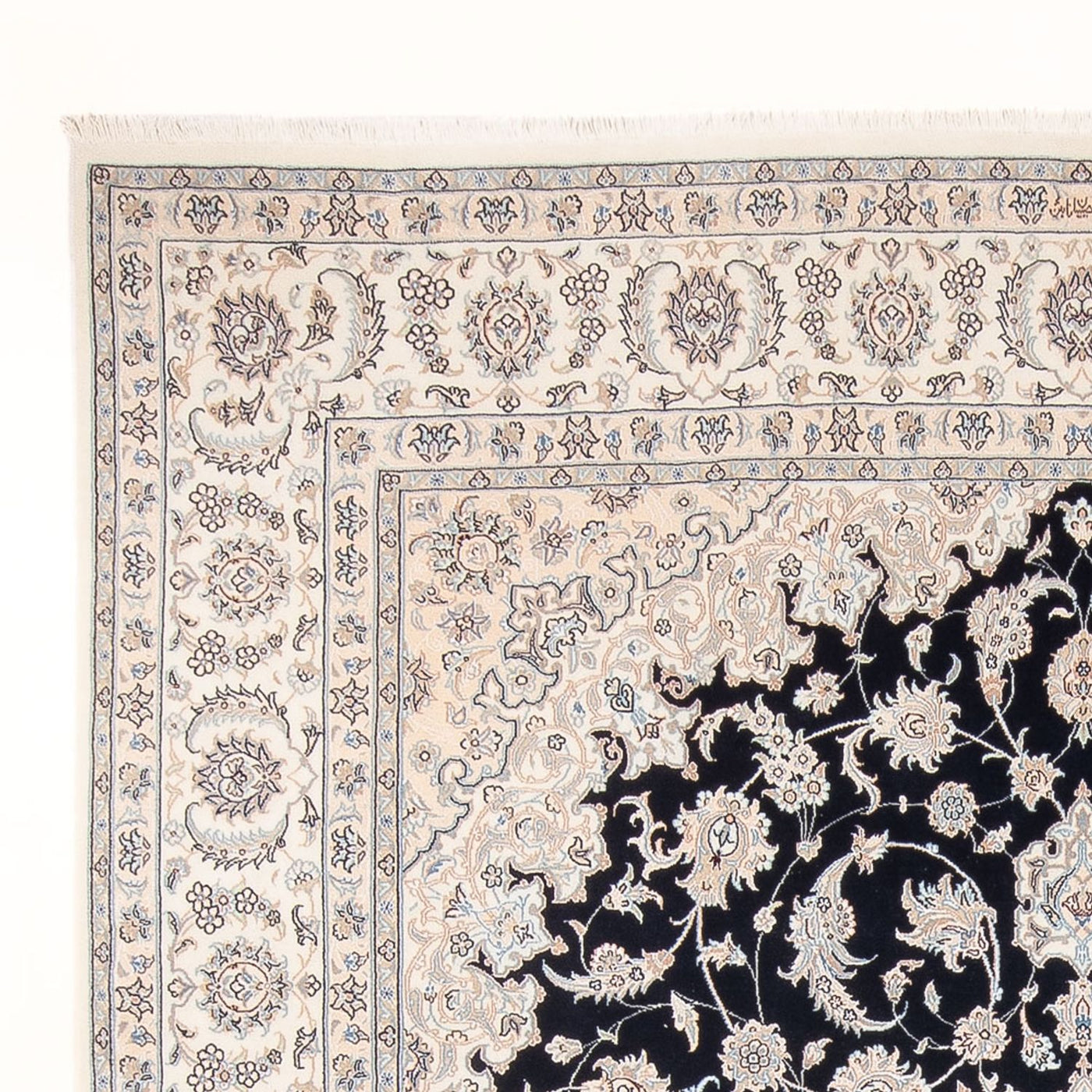 Alfombra Persa - Nain - Prima - 296 x 247 cm - azul oscuro