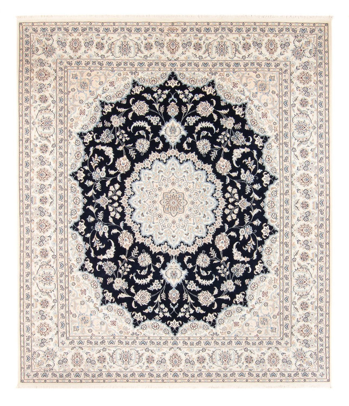 Alfombra persa - Nain - 266 x 223 cm - azul oscuro