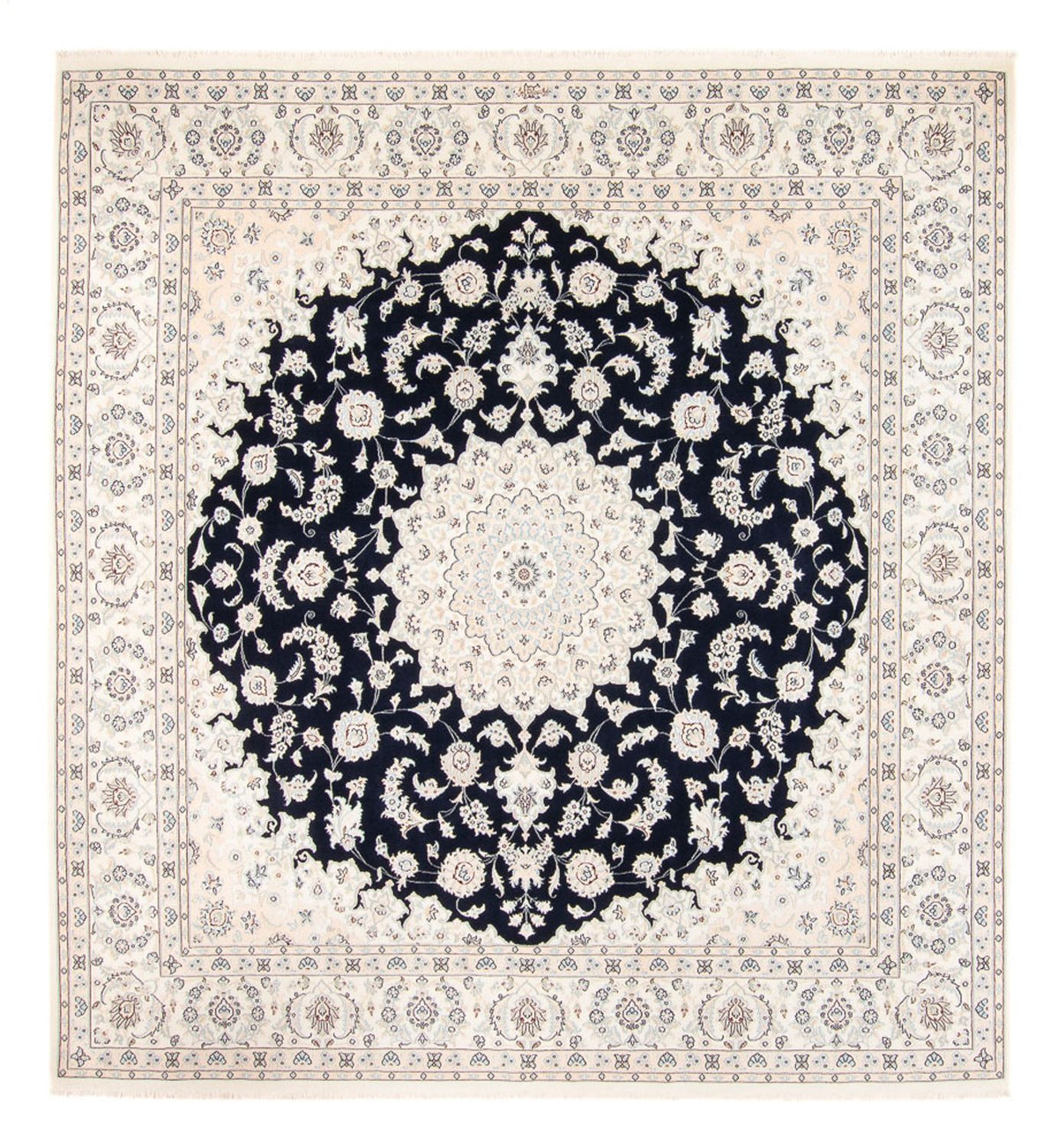 Alfombra persa - Nain - 264 x 246 cm - azul oscuro