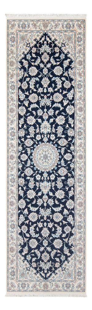 Alfombra de pasillo Alfombra Persa - Nain - Prima - 246 x 80 cm - azul oscuro
