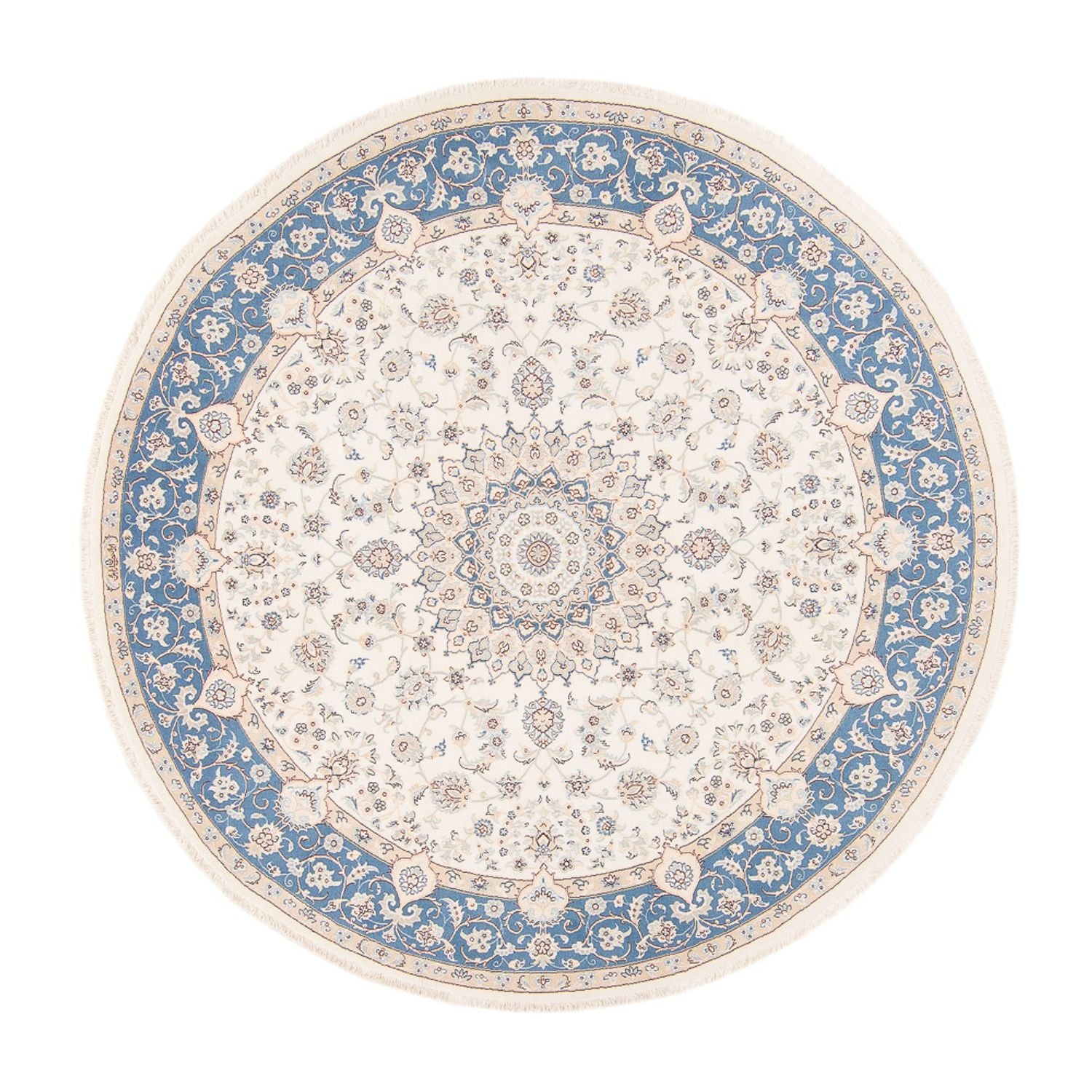 Alfombra persa - Nain redondo  - 200 x 200 cm - crema