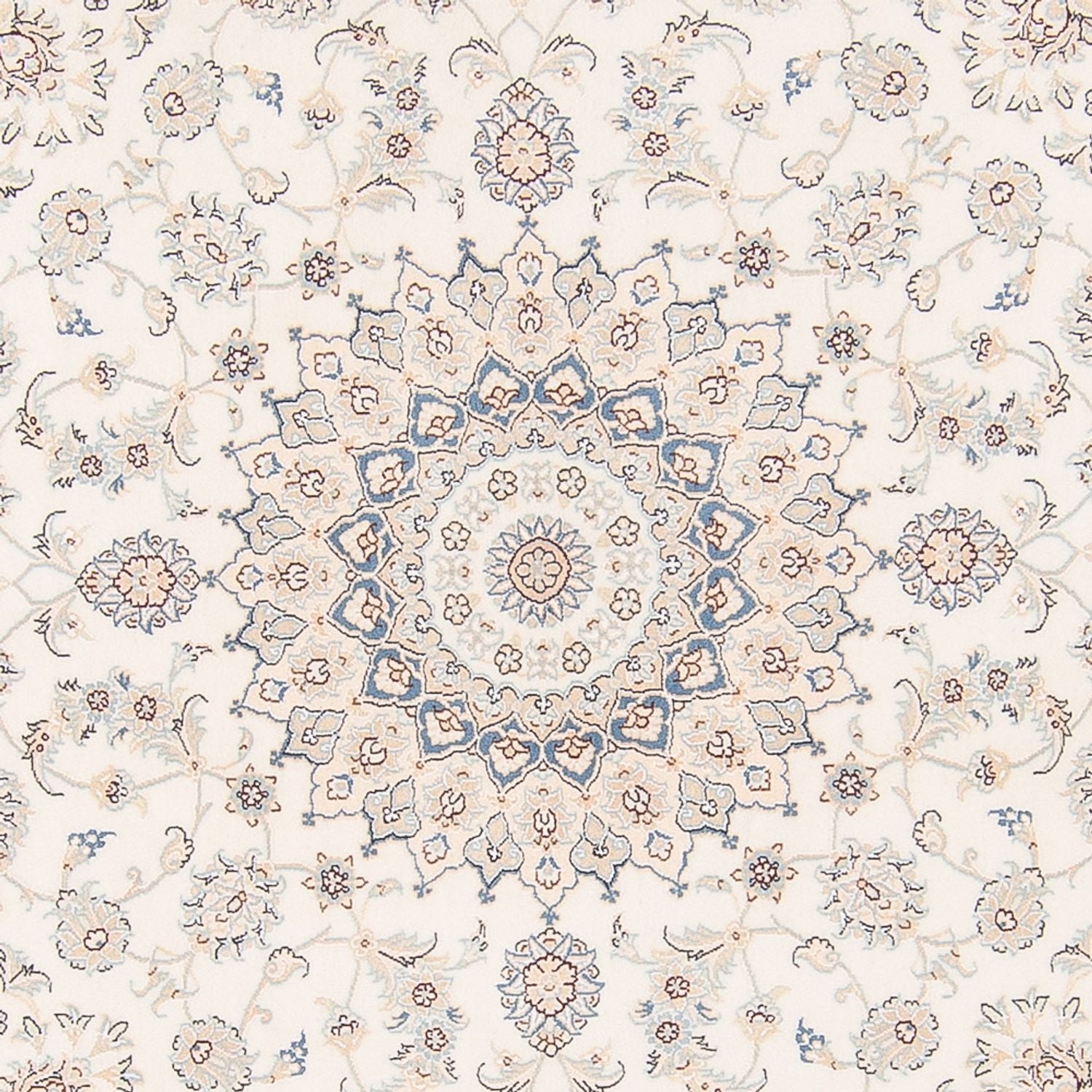 Alfombra persa - Nain redondo  - 200 x 200 cm - crema